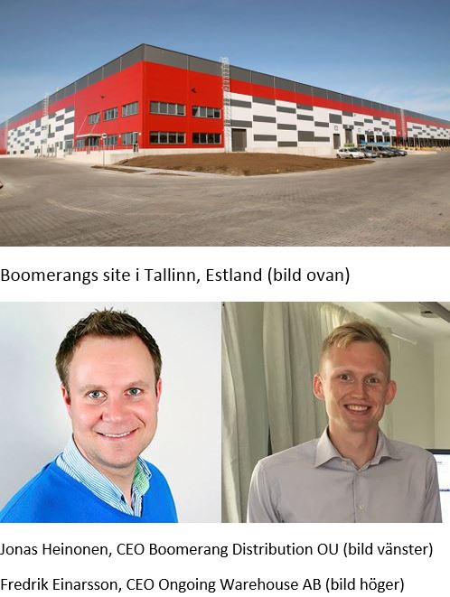 Jonas Heinonen, CEO Boomerang Distribution OU & Fredrik Einarsson, CEO Ongoing Warehouse AB
